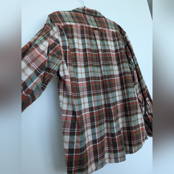 Eddie Bauer Brushed Cotton Plaid Button Down Shacket Jacket Flannel Sz XXL - Picture 14 of 16